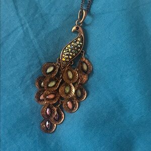 Colorful Peacock Pendant Necklace